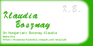 klaudia bosznay business card